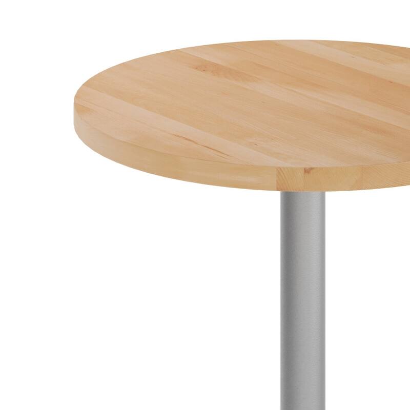 Round Solid Wood Commercial Tabletop with 18" Round Dining Height Base - 30"W x 30"D x 29.5"H