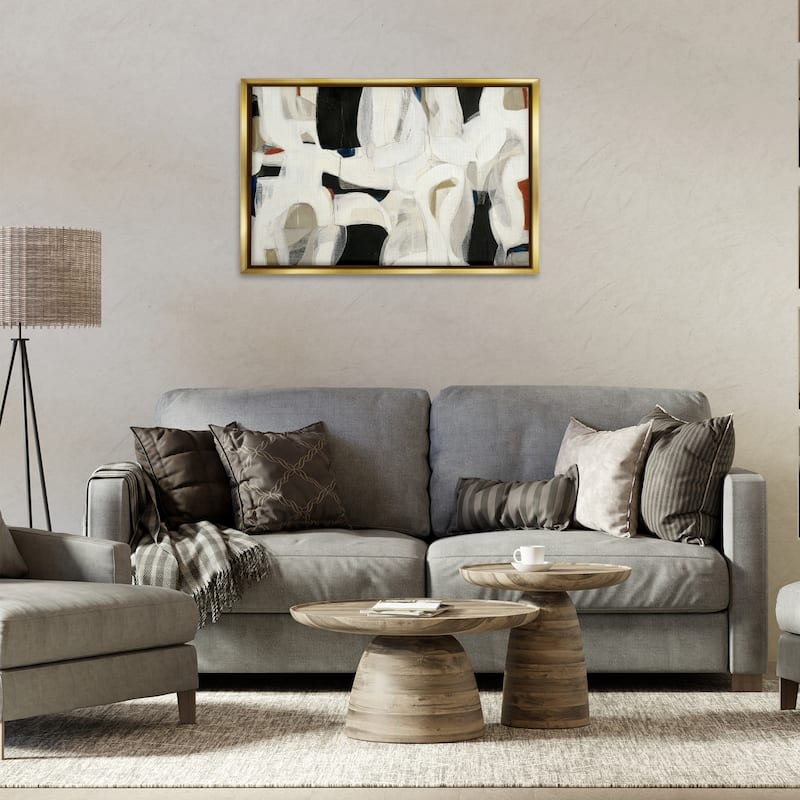 Stupell Dynamic Earthy Shapes Framed Floater Canvas Wall Art Design By Kippi Leonard