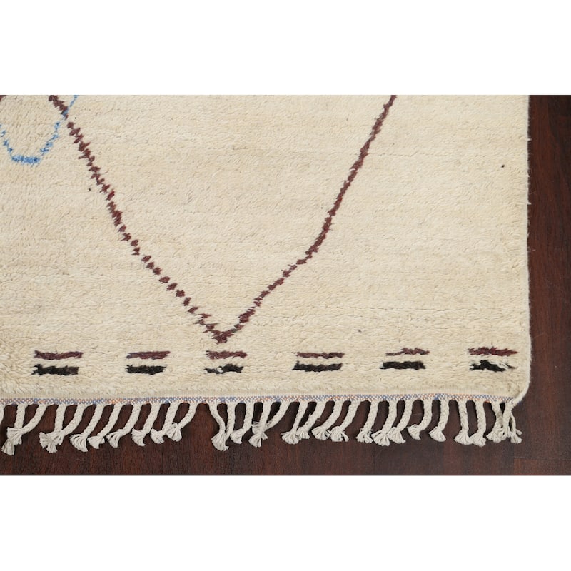 Vegetable Dye Oriental Moroccan Berber Area Rug Wool Hand-knotted - 5'9" x 9'5"