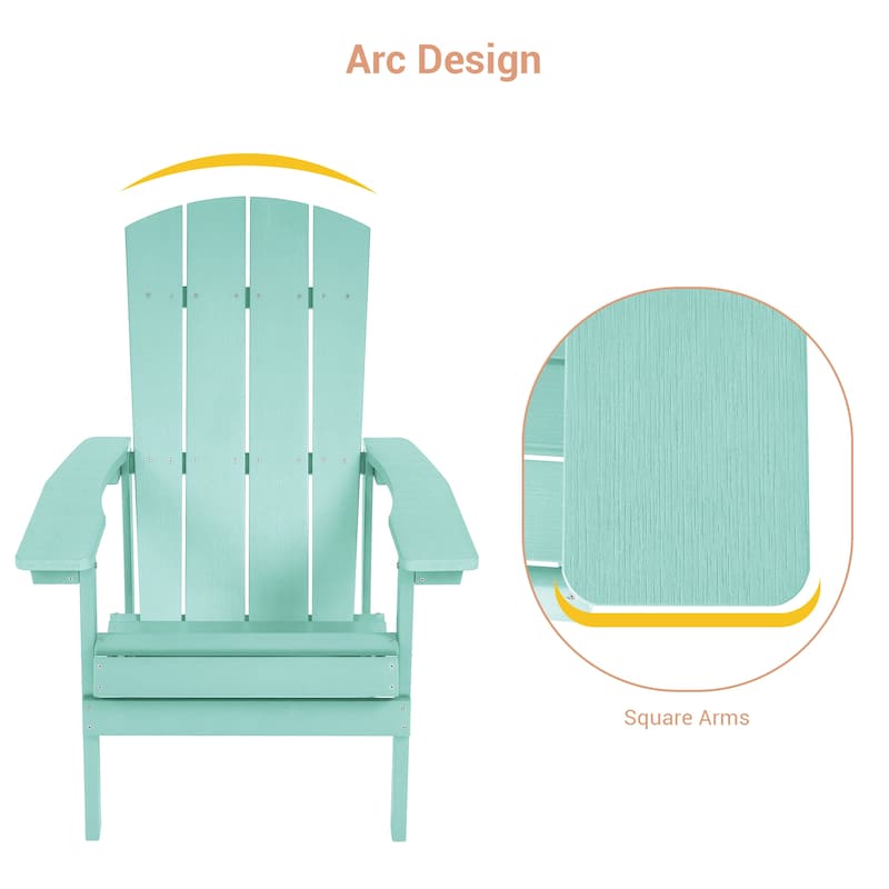 LIVOOSUN Outdoor Recycled Plastic Modern Outdoor Adirondack Chair Set of 1/2/4