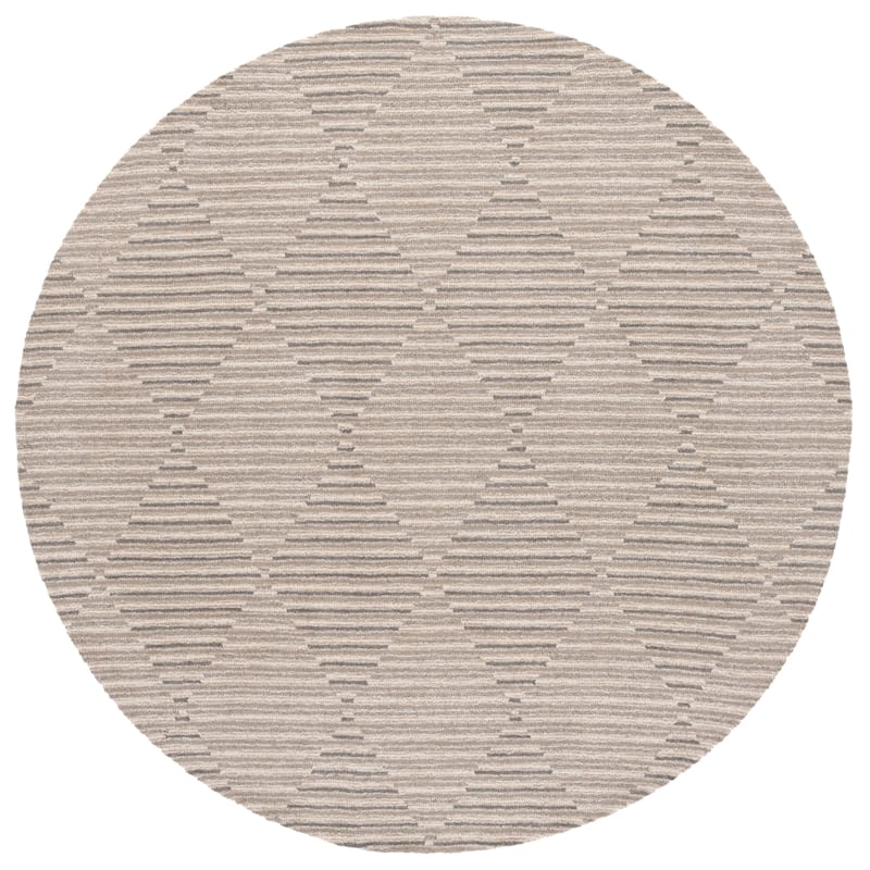 SAFAVIEH Handmade Ebony Soffia Geometric Wool Rug - 6' Round - Beige/Ivory