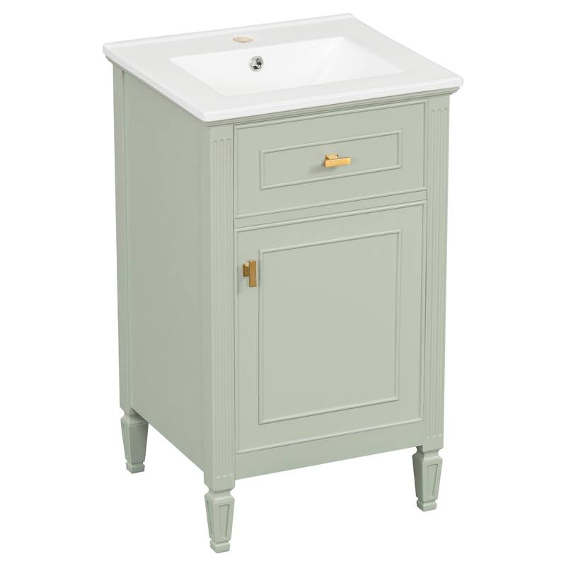 20"Freestanding Bathroom Vanity with Ceramic Sink
