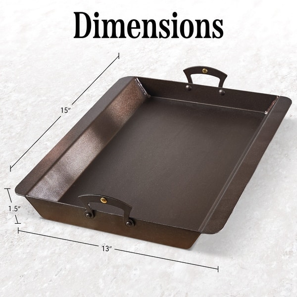 Classic Cuisine Iron Roasting Pan - Pre-Seasoned Roaster Pan with Handles
