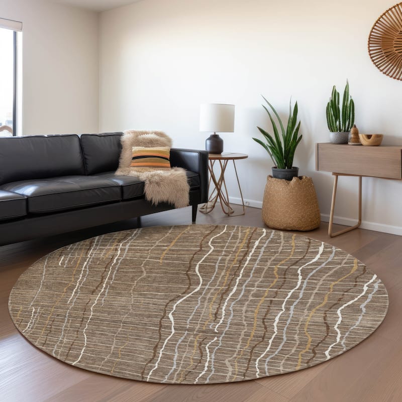 Premium Washable Super Soft Modern Gabriel Mayfield Rug - Taupe - 8' x 8'