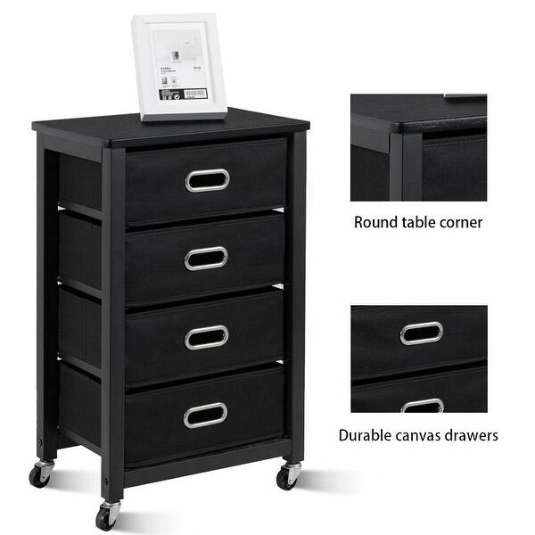 Shop Costway Rolling File Cabinet Mobile Storage Filing Cabinet Overstock 17124580