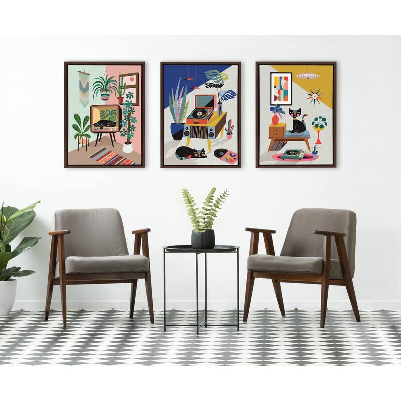Kate and Laurel Sylvie Player Framed Canvas by Rachel Lee