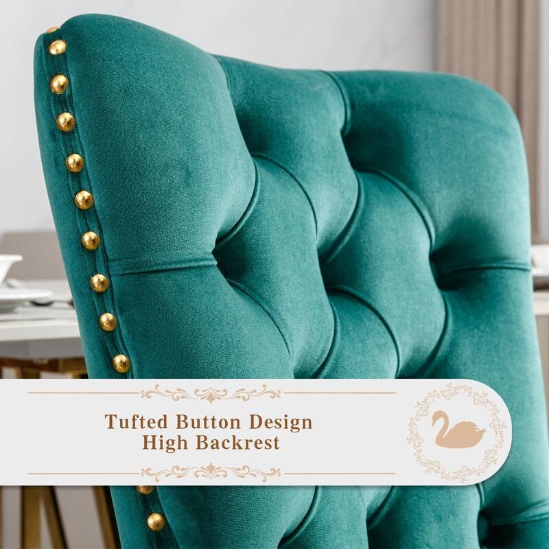 Tufted Naliheads Solid Wood Upholstered Dining Chairs (Set of 8)