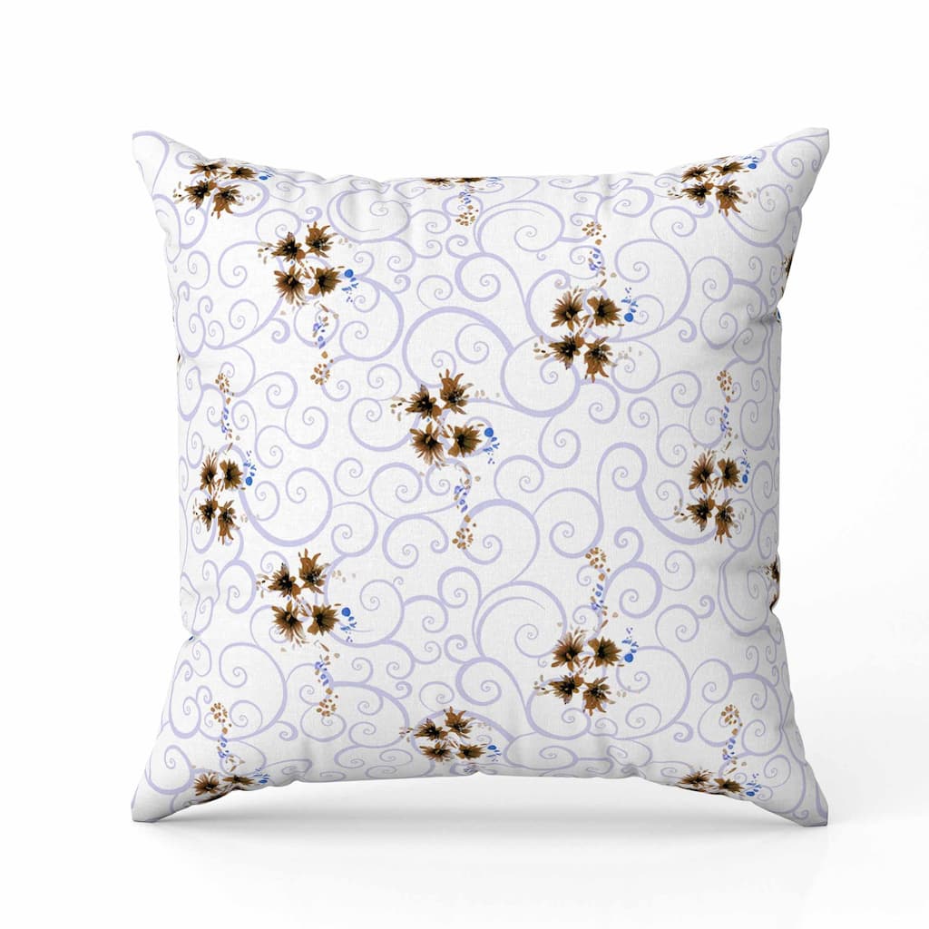 Orchid Artistry Faux Suede Reversible Throw Pillow Blue and Bronze