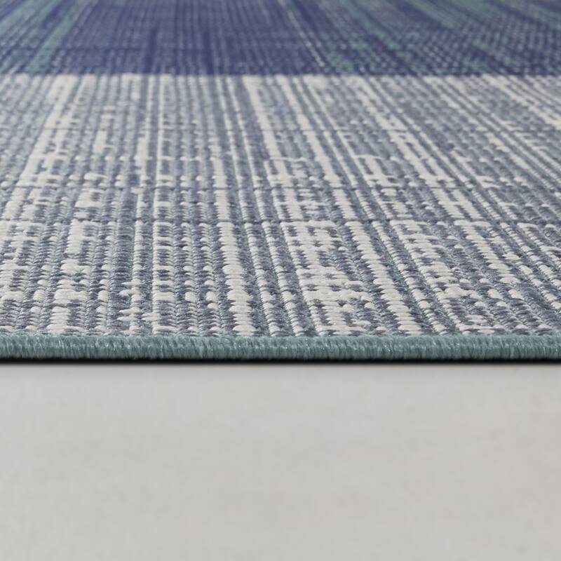 Markham Modern Color Blocked Indoor/Outdoor Area Rug
