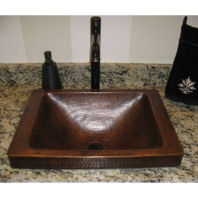 Miseno Artisan 20" Rectangular Copper Drop In Bathroom Sink
