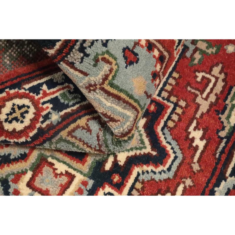 Hand Knotted Oriental 100% Wool Carpet Traditional Medallion Oranges & Rust Heriz (serapi) Area Rug - 5' 1'' X 3' 0''