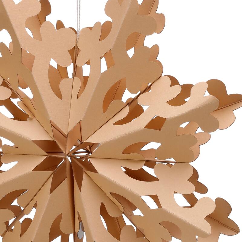 8" Fold Paper Cut Out Snowflake Ornament Set of 2