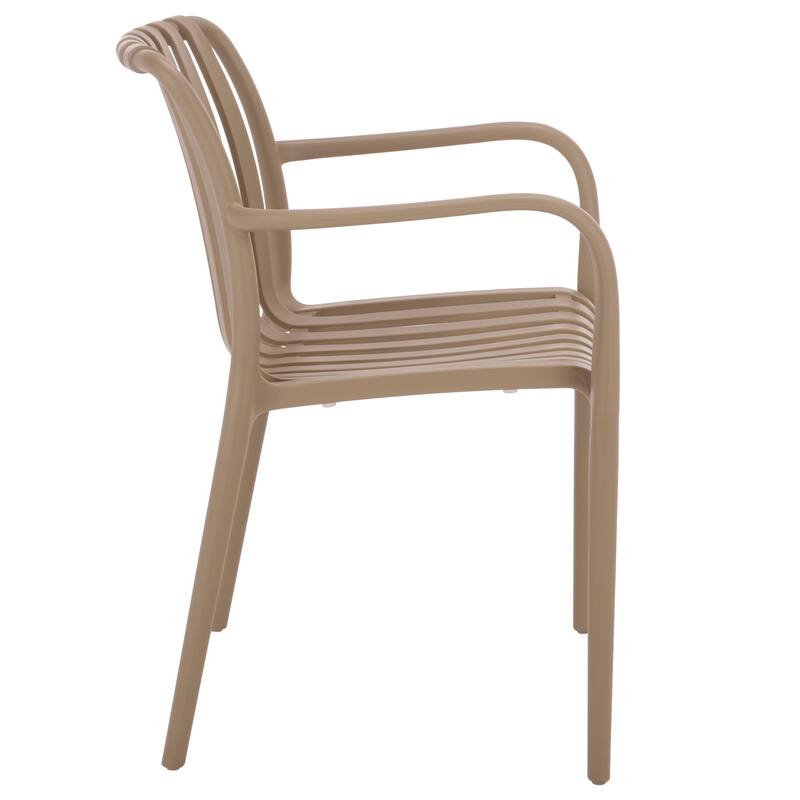 SAFAVIEH Outdoor Living Holly Stacking Dining Armchair (Set of 2) - 22"W x 22"D x 32"H