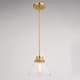 preview thumbnail 11 of 9, Harper 1L Gold Brass Mid-Century Modern Pendant Light Clear Glass - 8.5-in W x 19.25-in H x 8.5-in D