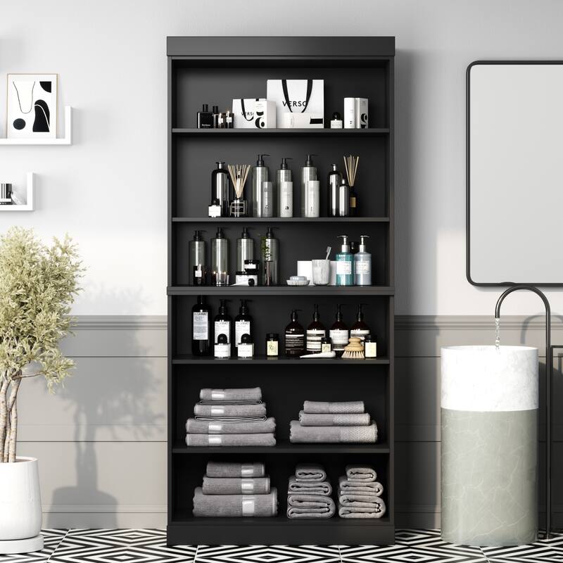 100% Solid Wood 32" Bathroom Cabinet with Optional Doors by Palace Imports - Black - No Doors