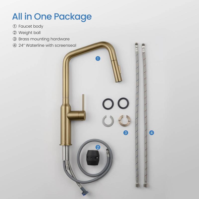 High Arc Single Lever Kitchen Faucet with Pull Down Sprayer