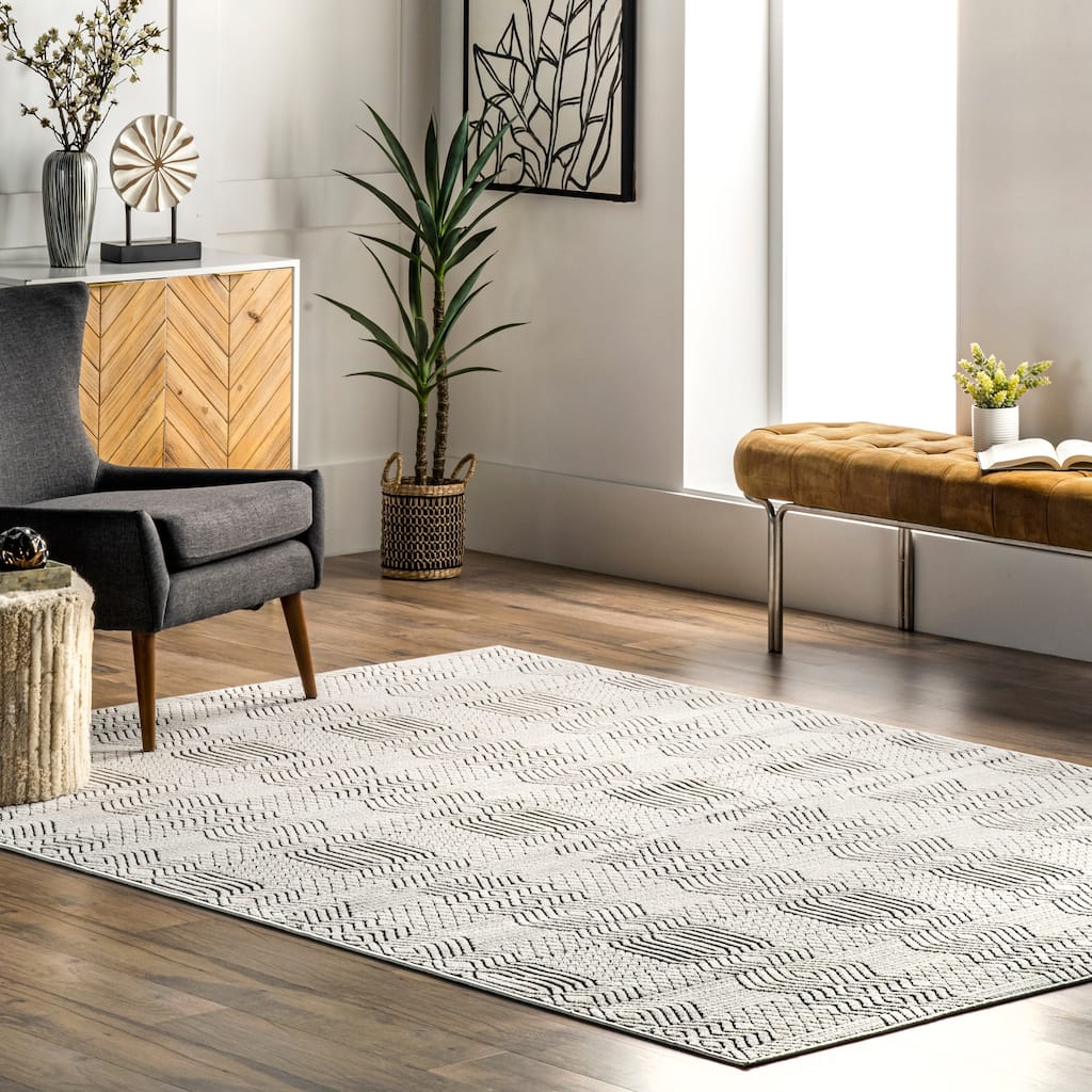 Nuloom Stacey Textured Modern Geometric Indoor/Outdoor Area Rug