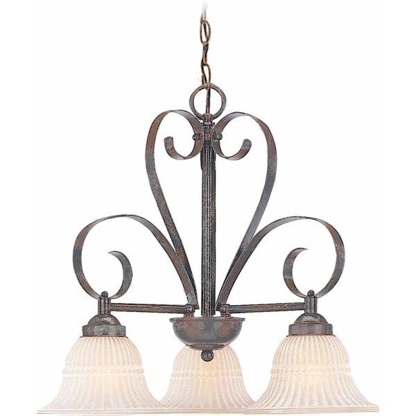 Volume Lighting V3323 Florentia 3 Light 1 Tier Chandelier with Scavo Glass Bell