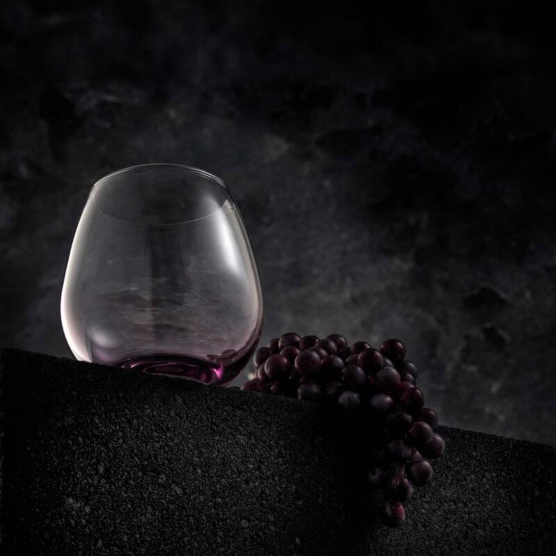 JoyJolt Hue Colored Stemless Wine Glasses - 15 oz - Set of 6 - 15 oz