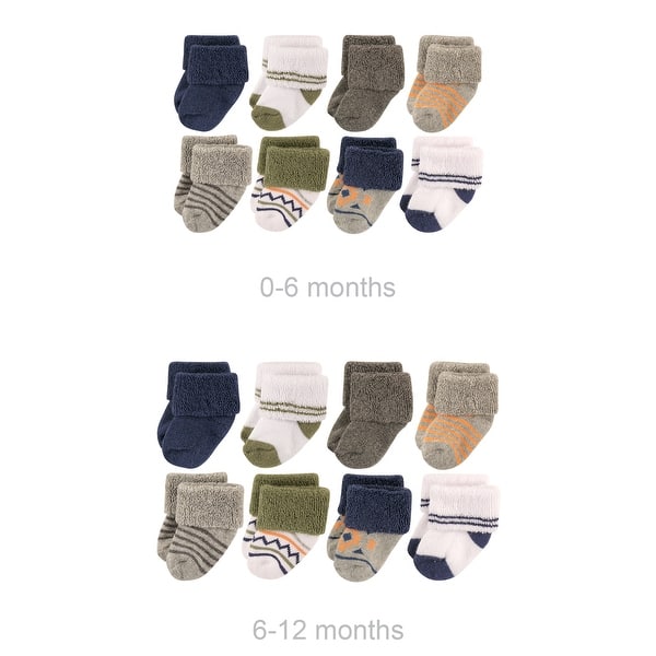 slide 1 of 1, Luvable Friends Infant Boy Grow with Me Cotton Terry Socks, Aztec, 0-6 and 6-12 Months - Aztec 0-6 and 6-12 Months - Aztec