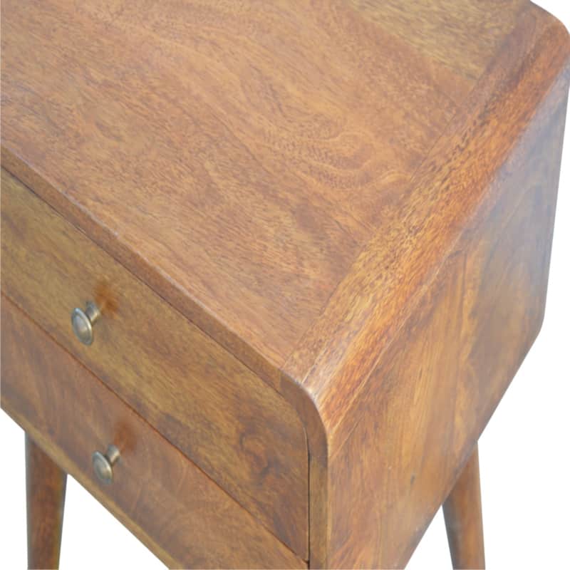 HomeRoots 22" Chestnut Solid Wood Two Drawer Nightstand