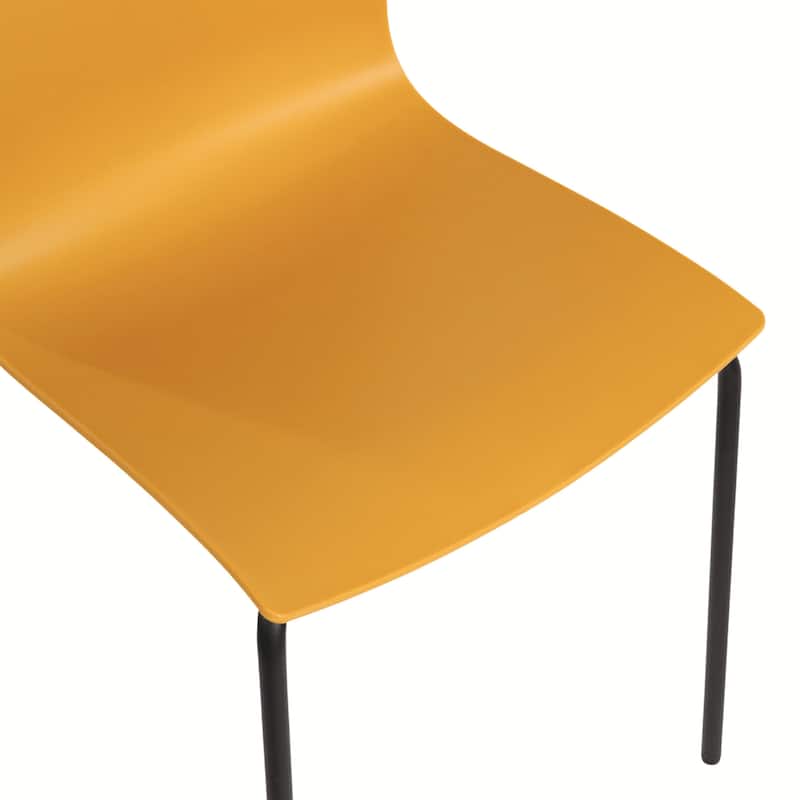 Furnish Theory Aero-S Pro Indoor/Outdoor Stackable Dining Side Chairs Polypropylene Shell & Powder-Coated Steel Legs (Set of 2)
