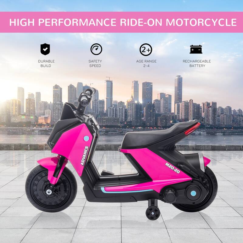 Battery-Powered Kids Motorcycle Ride-On Toy with Adjustable Speed, Working Headlights & Radio for Kids 2-4 Years
