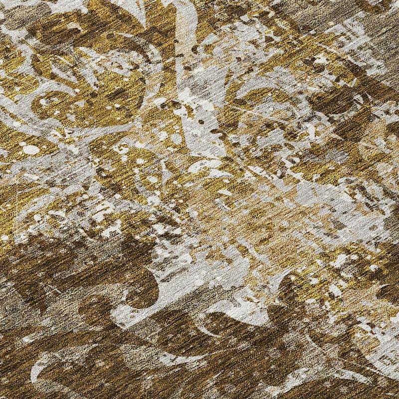 Machine Washable Indoor/ Outdoor Chantille Vintage Damask Rug