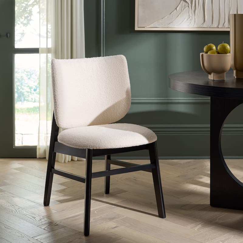 SAFAVIEH HOME Norman Dining Chair - 20"W x 22"D x 32"H - White/Black