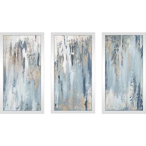 Blue Illusion' Print on Framed Acrylic Set of 3 - Overstock - 32243102