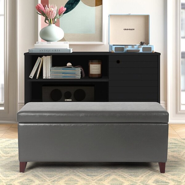 Better homes and gardens faux leather storage ottoman shop