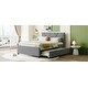 preview thumbnail 2 of 21, Comfortable Upholstered Platform Bed with Stylish Headboard and Extra Trundle