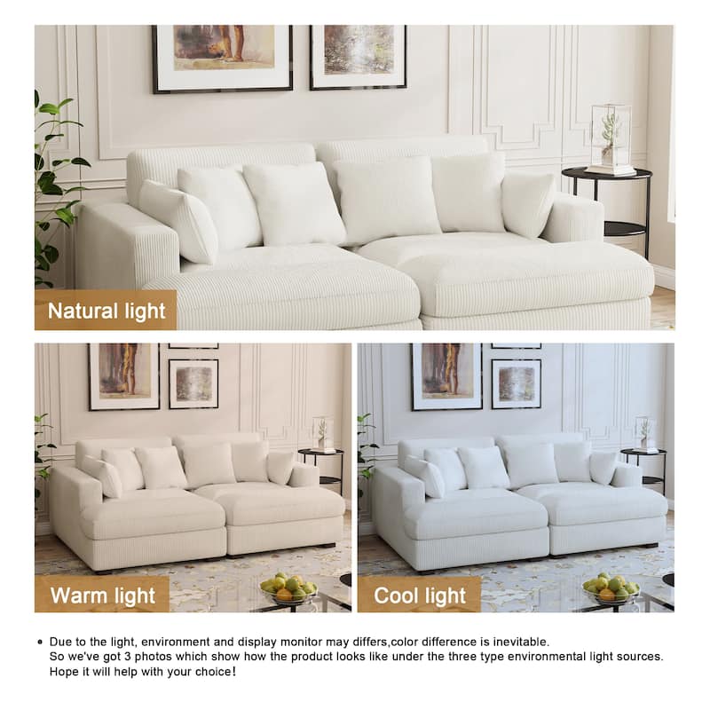 Modern Corduroy Modular Sectional Sofa Chaise Couch Bed
