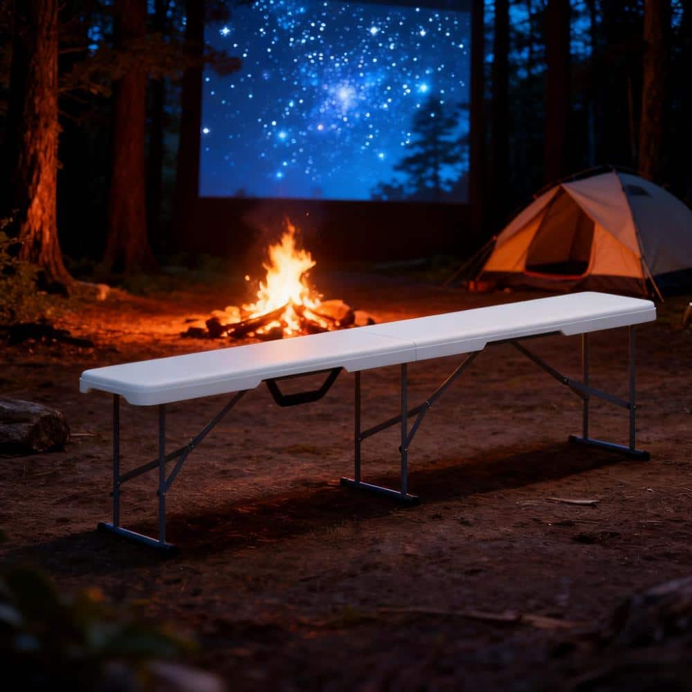GDFStudio - Outdoor 6 ft Folding Camping Bench Seats with Carry Handle ( Set of 2 )