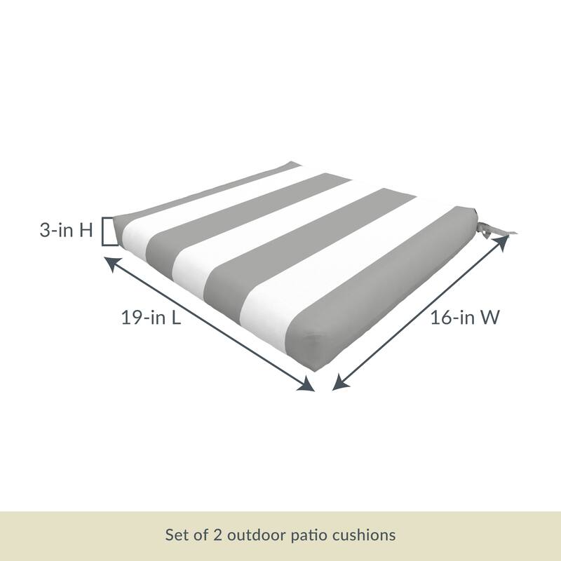 Island Retreat All-Weather Outdoor Striped Seat Cushion (Set of 2)