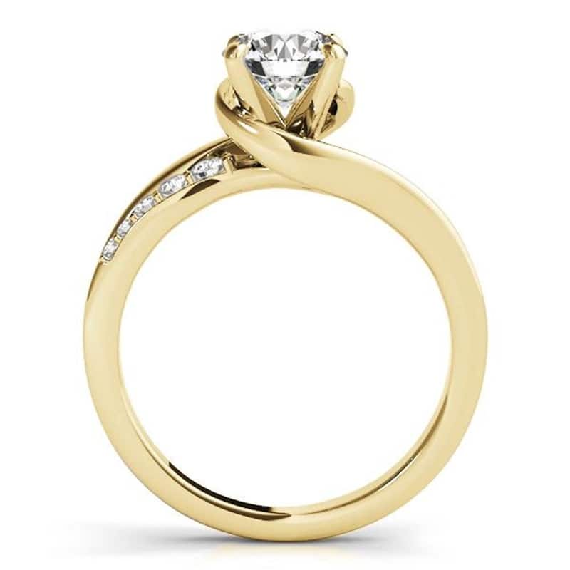 Auriya 14k Gold 2ctw Modern Moissanite and Diamond Engagement Ring 1/4ctw