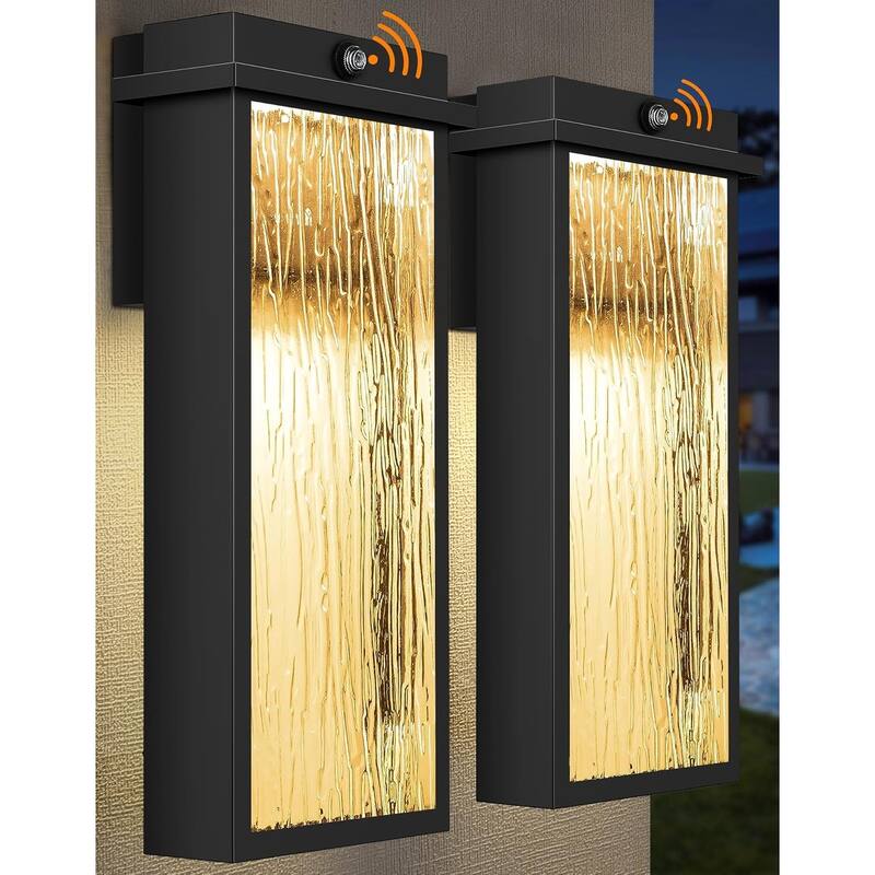 Outdoor Light Fixture Wall Light, Wall Lantern Outdoor Wall Sconce, Integrated LED Porch Light for Patio, Doorway - Black