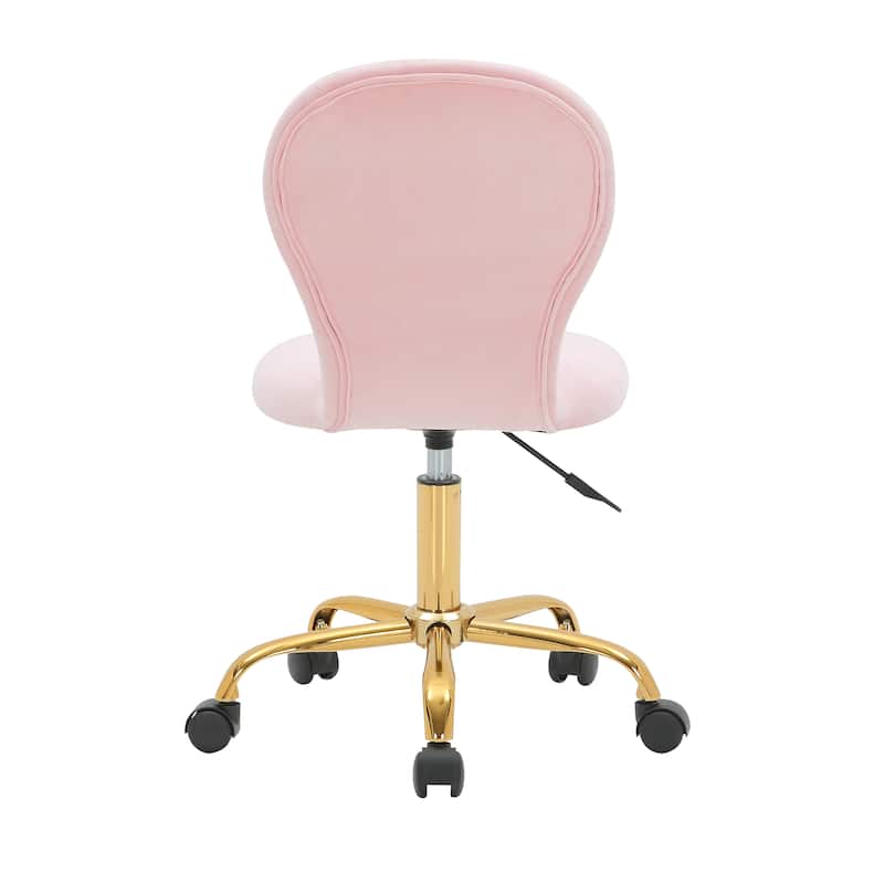 Porthos Home Evie Office Chair, Velvet Upholstery And Gold Legs