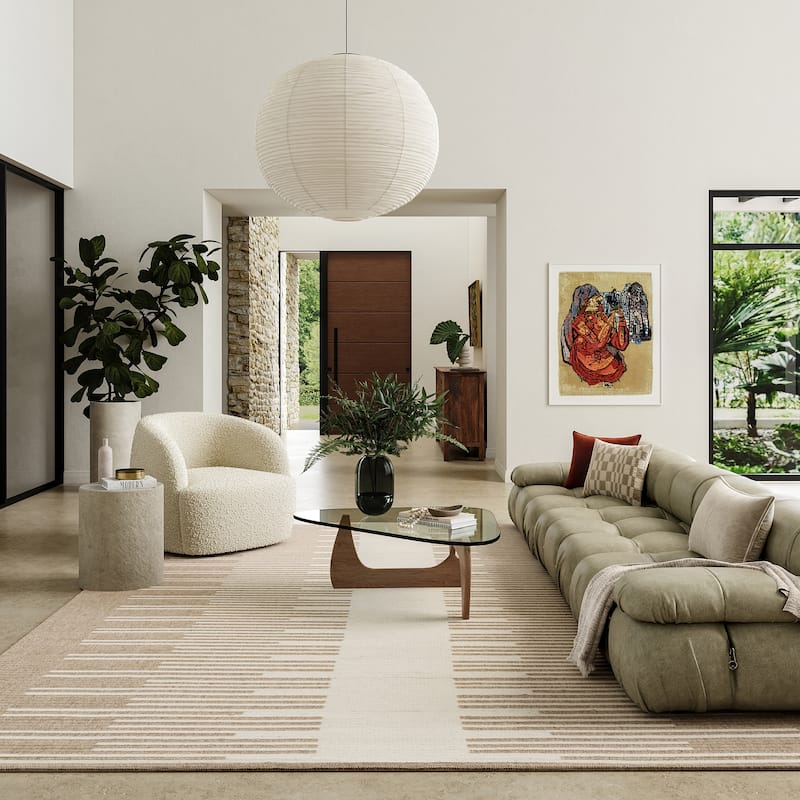Drift Reversible Wool Area Rug - 6' x 9' - Natural