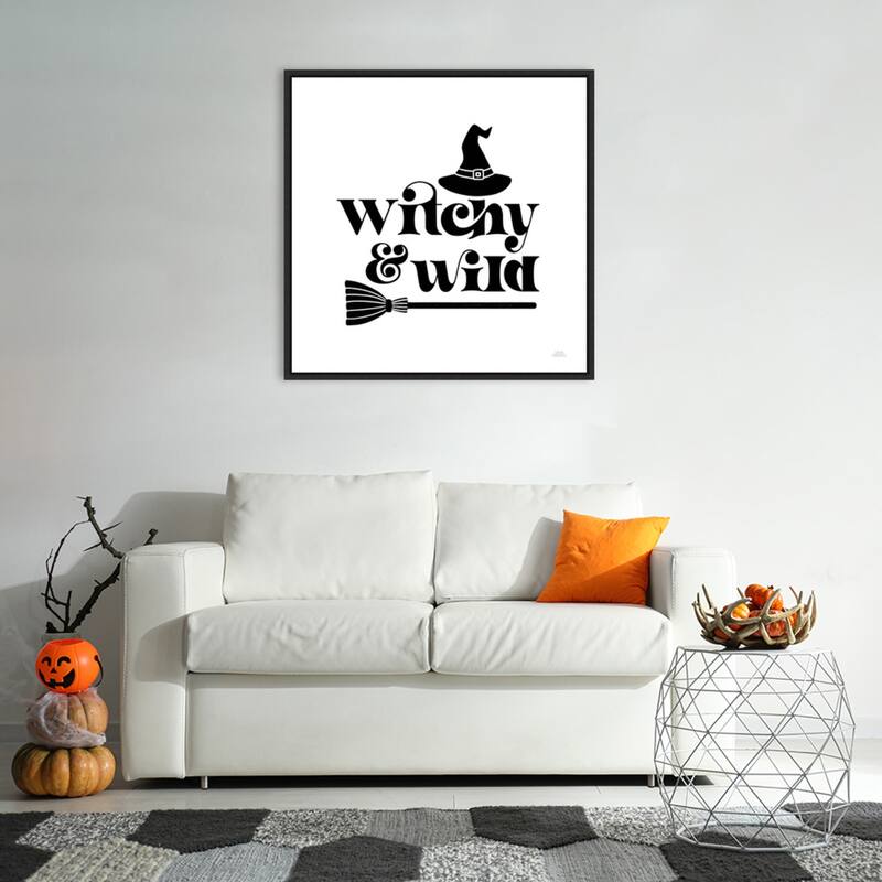 Halloween Typography I by Laura Marshall Framed Canvas Wall Art Print