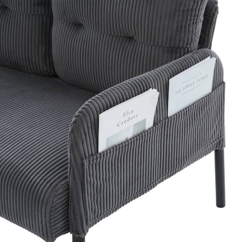 Oversized Loveseat, Modern & Plush Double-seater Sofa, Corduroy Upholstered Couch