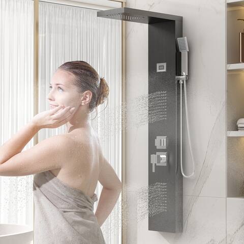 Shower Panel Tower Massage System Head Stainless Steel Multi-Function