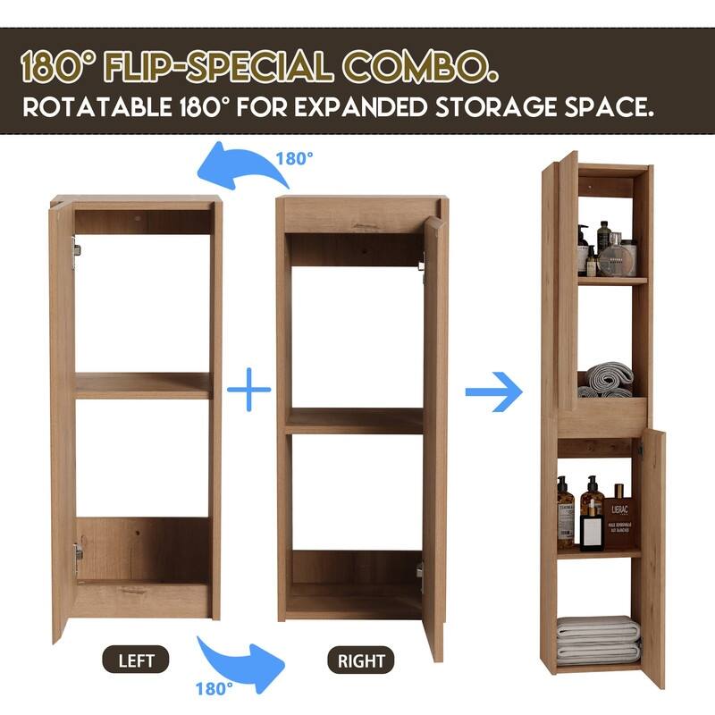 MEDUNJESS Bathroom Side Cabinet, Float Mounting Design