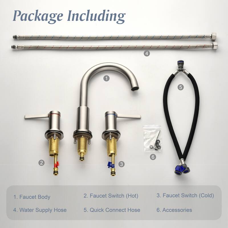 Topcraft 3 Colors 2-Handle Widespread Bathroom Sink Faucet