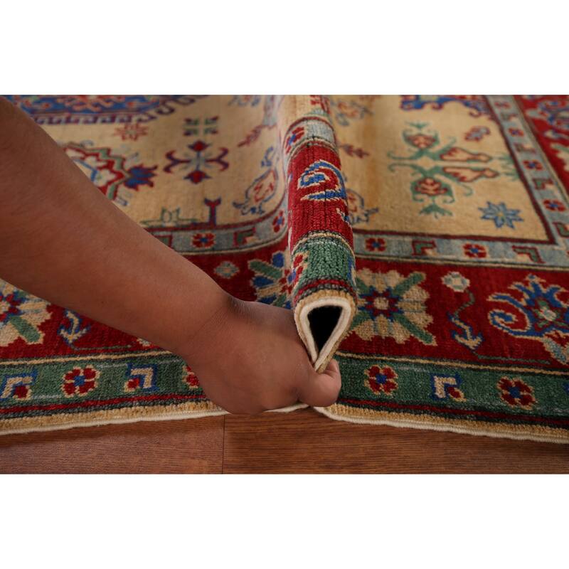 Kazak Oriental Area Rug Hand-Knotted Wool Carpet - 5'0" x 6'3"