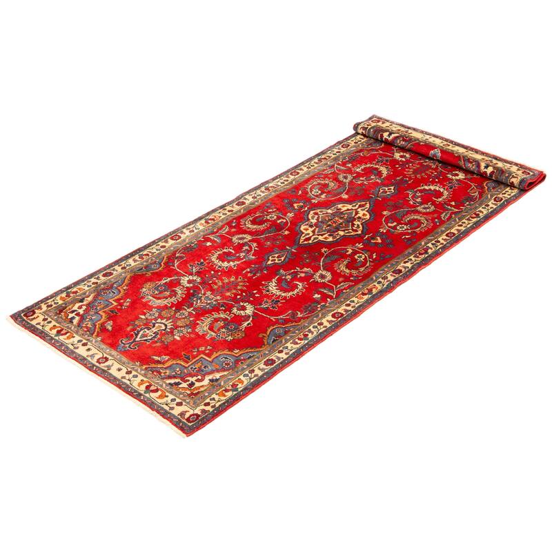 ECARPETGALLERY Hand-knotted Anadol Red Wool Rug - 3'5 x 9'7