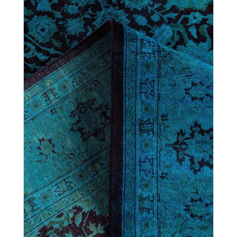 Fine Vibrance One-of-a-Kind Hand-Knotted Runner Rug - Blue, 6' 3" x 12' 6" - 6' 3" x 12' 6"