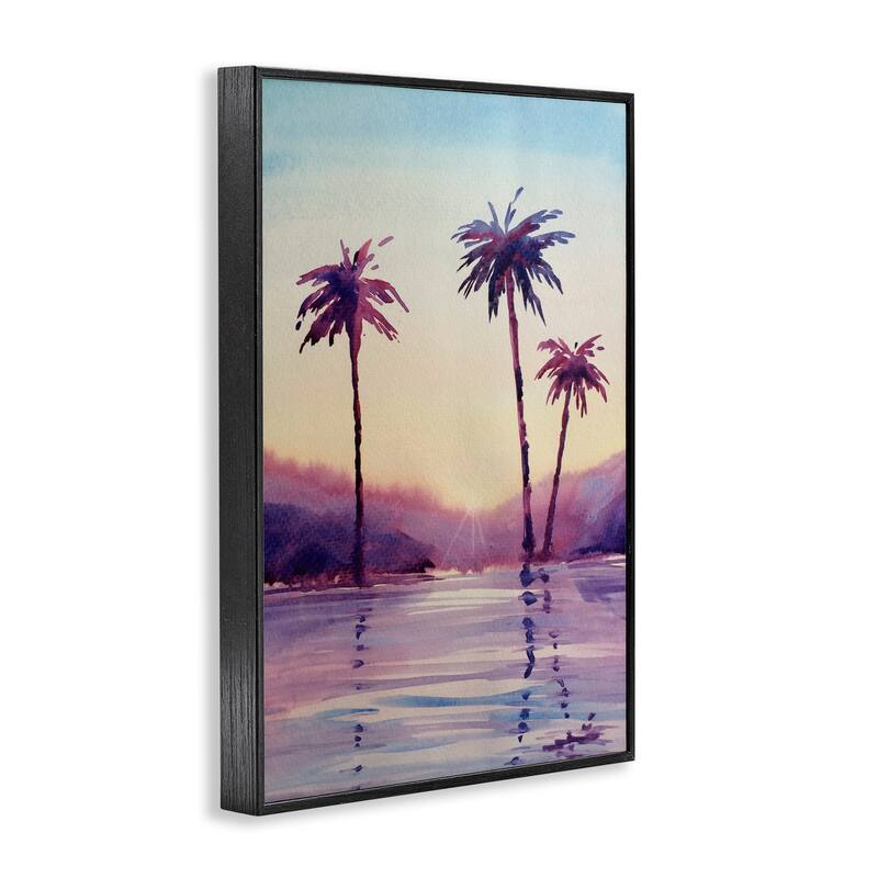 Stupell Purple Hued Palm Trees Framed Giclee Art Design By Stephanie Fielden