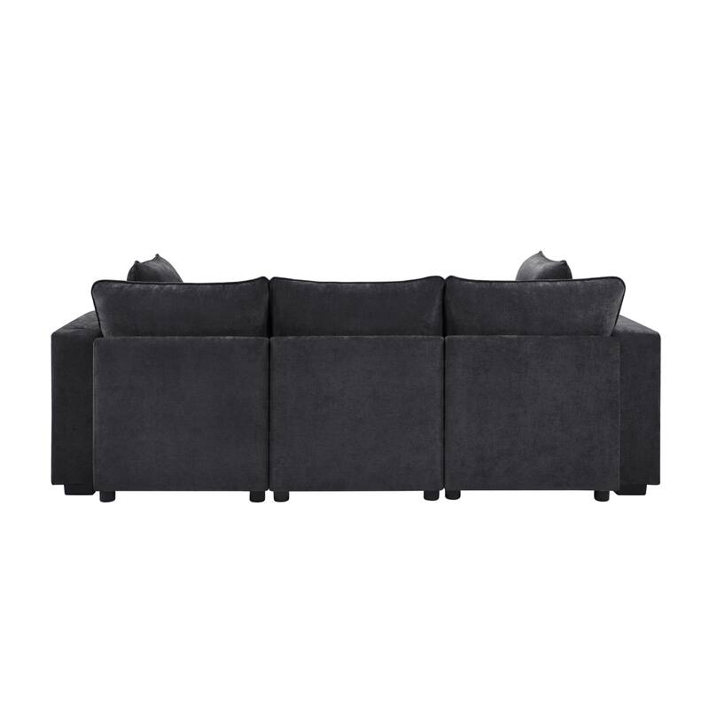 GDFStudio - Modular 93.7" 5-Seat Chenille Sectional Sofa with Storage & USB