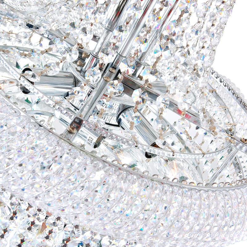 Empire 17 Light Down Chandelier With Chrome Finish
